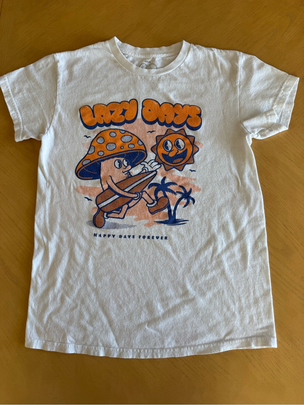 12oz Soda Retro Mushroom Surf Graphic Tee White Small